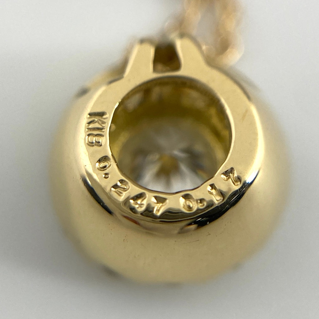 ダイヤモンド デザインネックレス YG イエローゴールド 指輪 メレダイヤ ネックレス K18 ダイヤモンド レディース 【中古】nbjwl