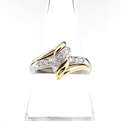 ポーラ メレダイヤ デザインリング プラチナ YG イエローゴールド 指輪 リング 17号 Pt900 750 ダイヤモンド レディース 【中古】brjwl