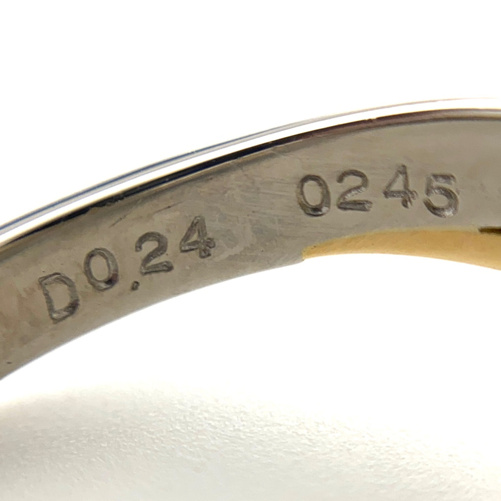 ポーラ メレダイヤ デザインリング プラチナ YG イエローゴールド 指輪 リング 17号 Pt900 750 ダイヤモンド レディース 【中古】brjwl