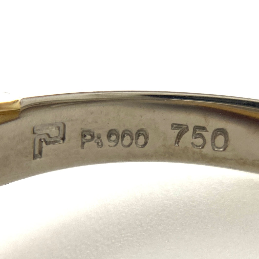 ポーラ メレダイヤ デザインリング プラチナ YG イエローゴールド 指輪 リング 17号 Pt900 750 ダイヤモンド レディース 【中古】brjwl