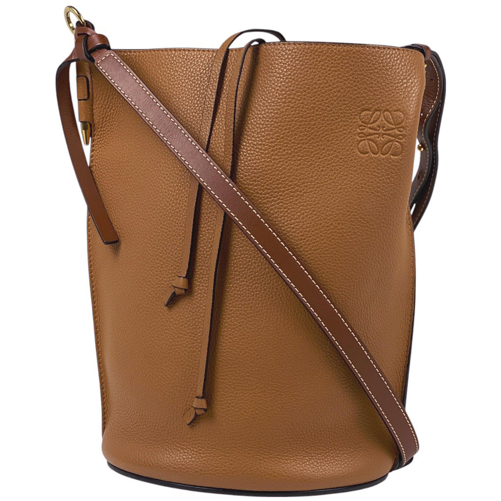 ロエベ ゲート バケットバッグ 肩掛け 斜め掛け ショルダーバッグ レザー ブラウン レディース 【中古】brbag