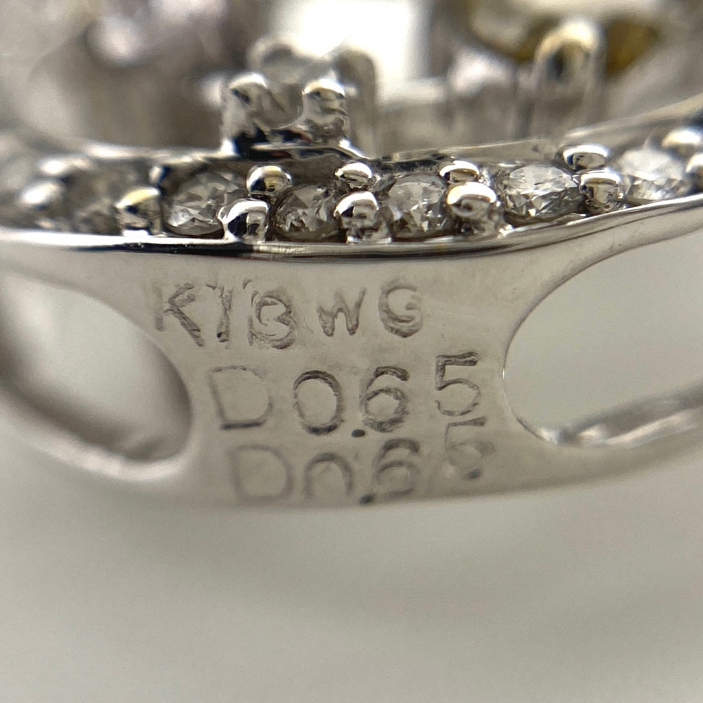 ハートモチーフ ペンダントトップ WG ホワイトゴールド メレダイヤ ブローチ 2WAY ペンダントトップ K18 WG ダイヤモンド レディース 【中古】nbjwl