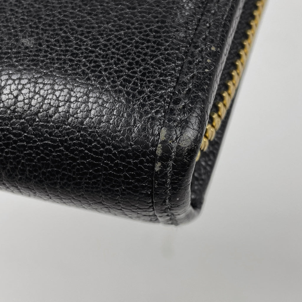ロエベ アナグラム 長財布 ラウンドファスナー 長財布 レザー ブラック レディース 【中古】 brbag