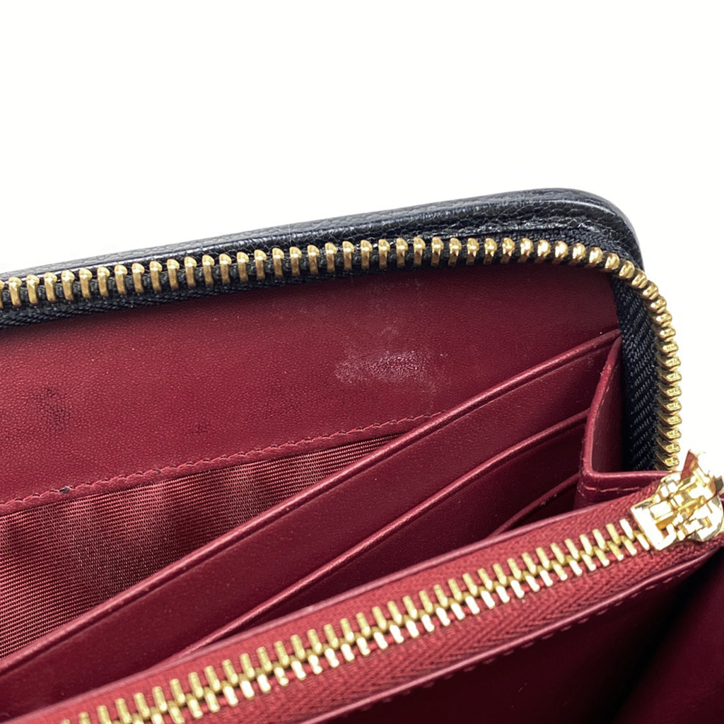 ロエベ アナグラム 長財布 ラウンドファスナー 長財布 レザー ブラック レディース 【中古】 brbag