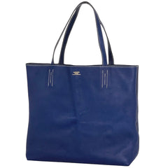 エルメス ドゥブルセンス 36 リバーシブル ショルダーバッグ トートバッグ スイフト ブルー □H レディース 【中古】 brbag