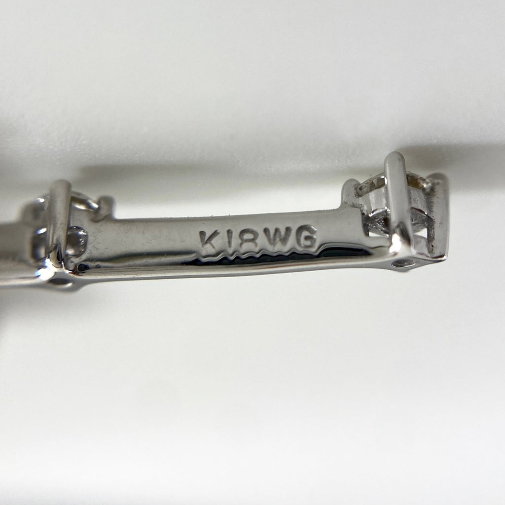 クロスモチーフ デザインネックレス プラチナ ペンダント メレダイヤ ネックレス K18 WG ダイヤモンド レディース 【中古】nbjwl