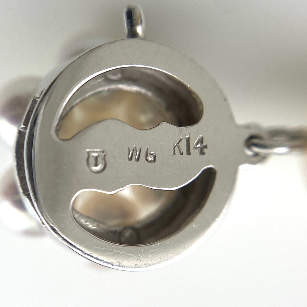 タサキ パール デザインネックレス WG ホワイトゴールド 真珠 ネックレス K14 WG パール レディース 【中古】brjwl
