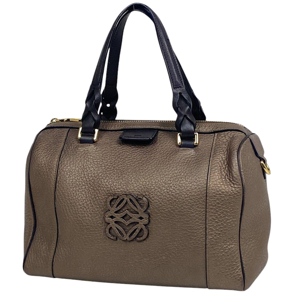ロエベ アナグラム ハンドバッグ 2WAY ショルダーバッグ ハンドバッグ レザー ブラウン レディース 【中古】brbag
