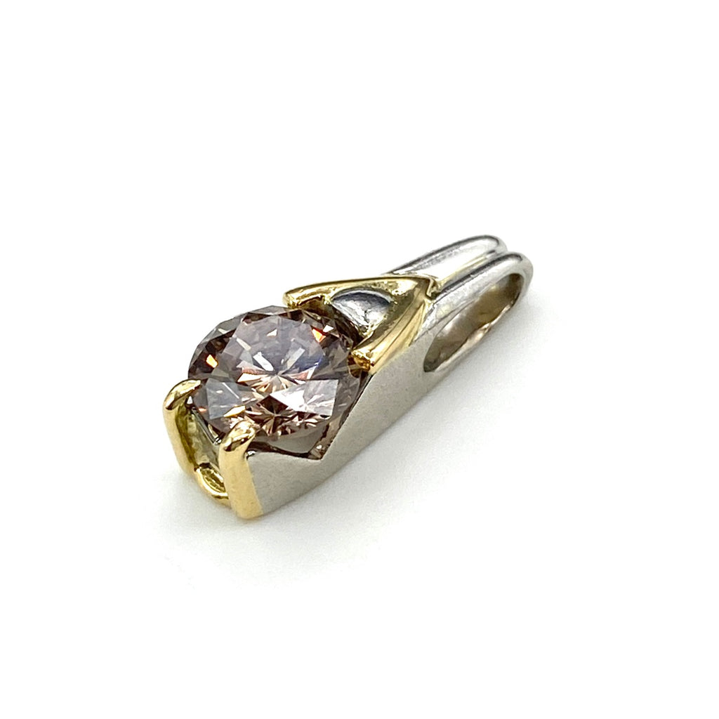 ダイヤモンド ペンダントトップ プラチナ YG イエローゴールド ペンダントトップ Pt900 K18 ダイヤモンド レディース 【中古】nbjwl