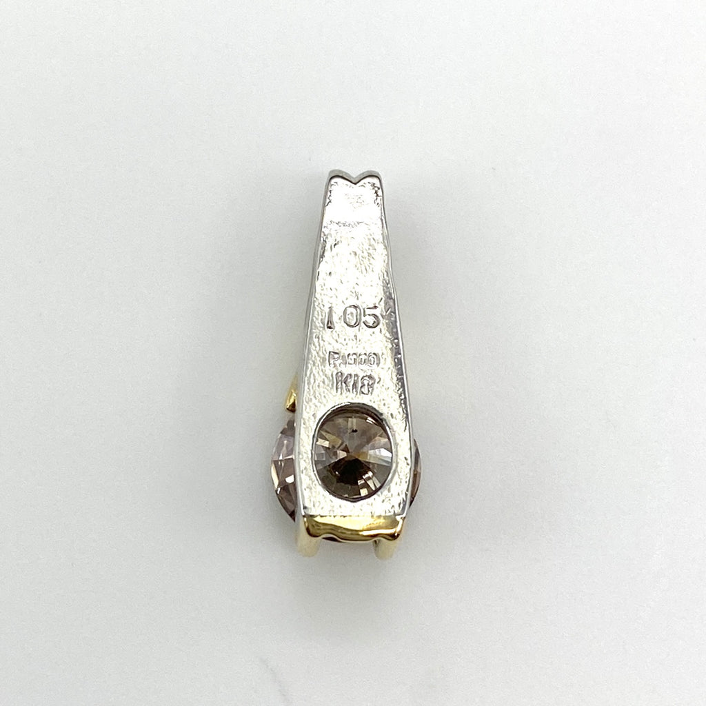 ダイヤモンド ペンダントトップ プラチナ YG イエローゴールド ペンダントトップ Pt900 K18 ダイヤモンド レディース 【中古】nbjwl