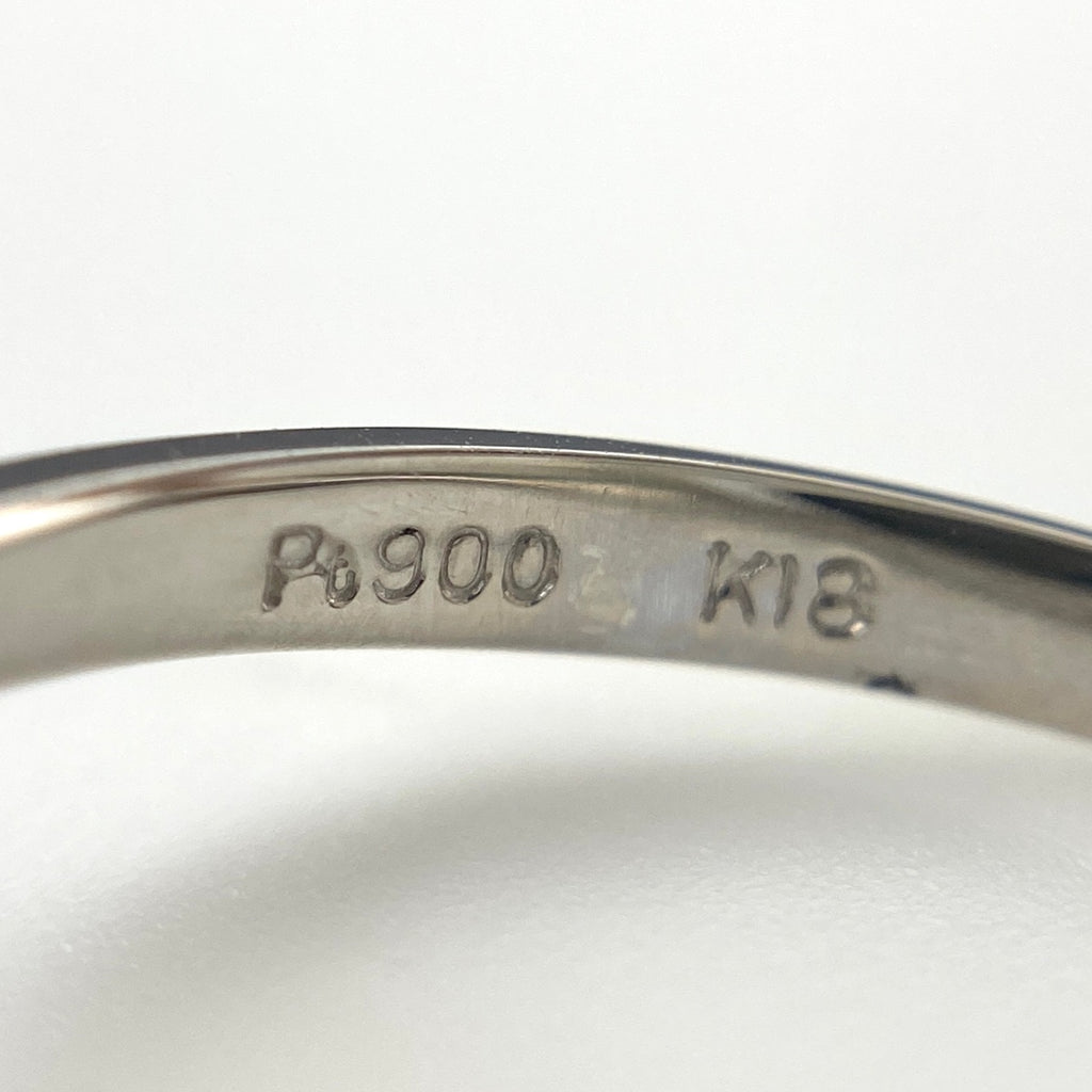 メレダイヤ デザインリング プラチナ 指輪 リング 9号 Pt900 K18 ダイヤモンド レディース 【中古】nbjwl