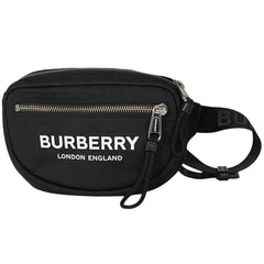 バーバリー ロゴ ウエストバッグ ウエストポーチ ナイロン ブラック レディース 【中古】brbag