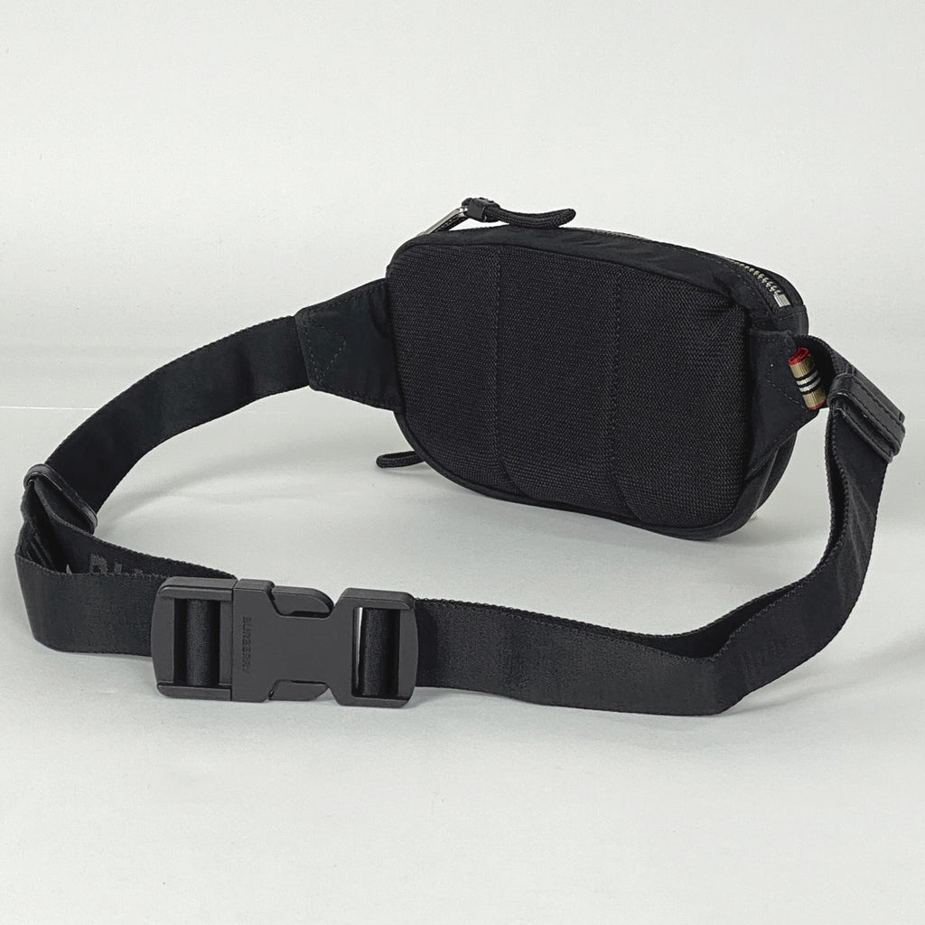 バーバリー ロゴ ウエストバッグ ウエストポーチ ナイロン ブラック レディース 【中古】brbag