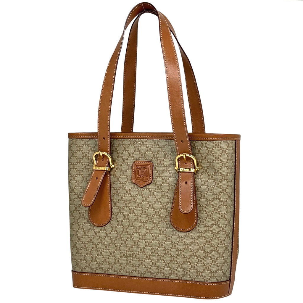 セリーヌ マカダム柄 トートバッグ ハンドバッグ トートバッグ コーティングキャンバス ベージュ レディース 【中古】brbag