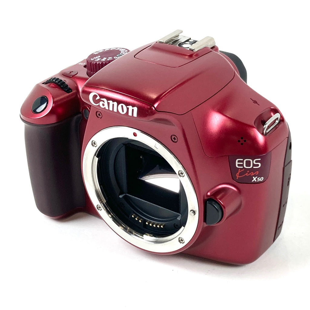 キヤノン Canon EOS Kiss X50 EF-S 18-55 IS II レンズキット レッド デジタル 一眼レフカメラ 【中古】cambb