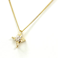 ダイヤモンド デザインネックレス YG イエローゴールド ペンダント ネックレス K18 ダイヤモンド レディース 【中古】nbjwl
