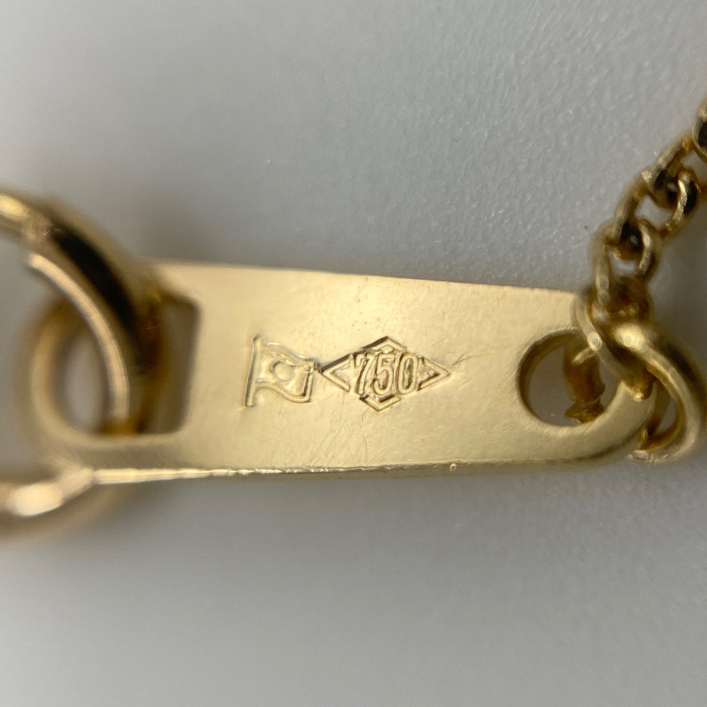 ダイヤモンド デザインネックレス YG イエローゴールド ペンダント ネックレス K18 ダイヤモンド レディース 【中古】nbjwl