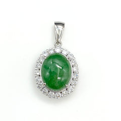 翡翠 ペンダントトップ プラチナ メレダイヤ ペンダントトップ Pt900 ヒスイ ダイヤモンド レディース 【中古】nbjwl