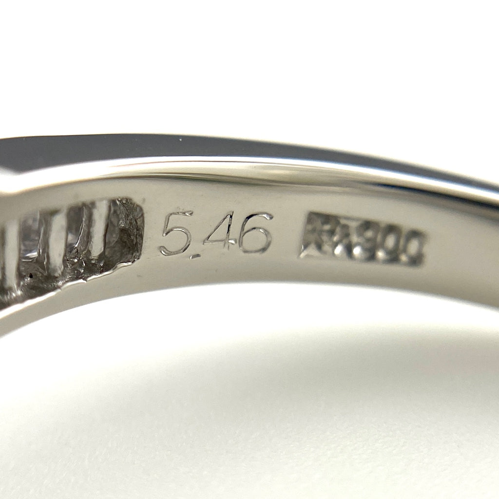 翡翠 デザインリング プラチナ 指輪 メレダイヤ リング 14.5号 Pt900 ヒスイ ダイヤモンド レディース 【中古】nbjwl