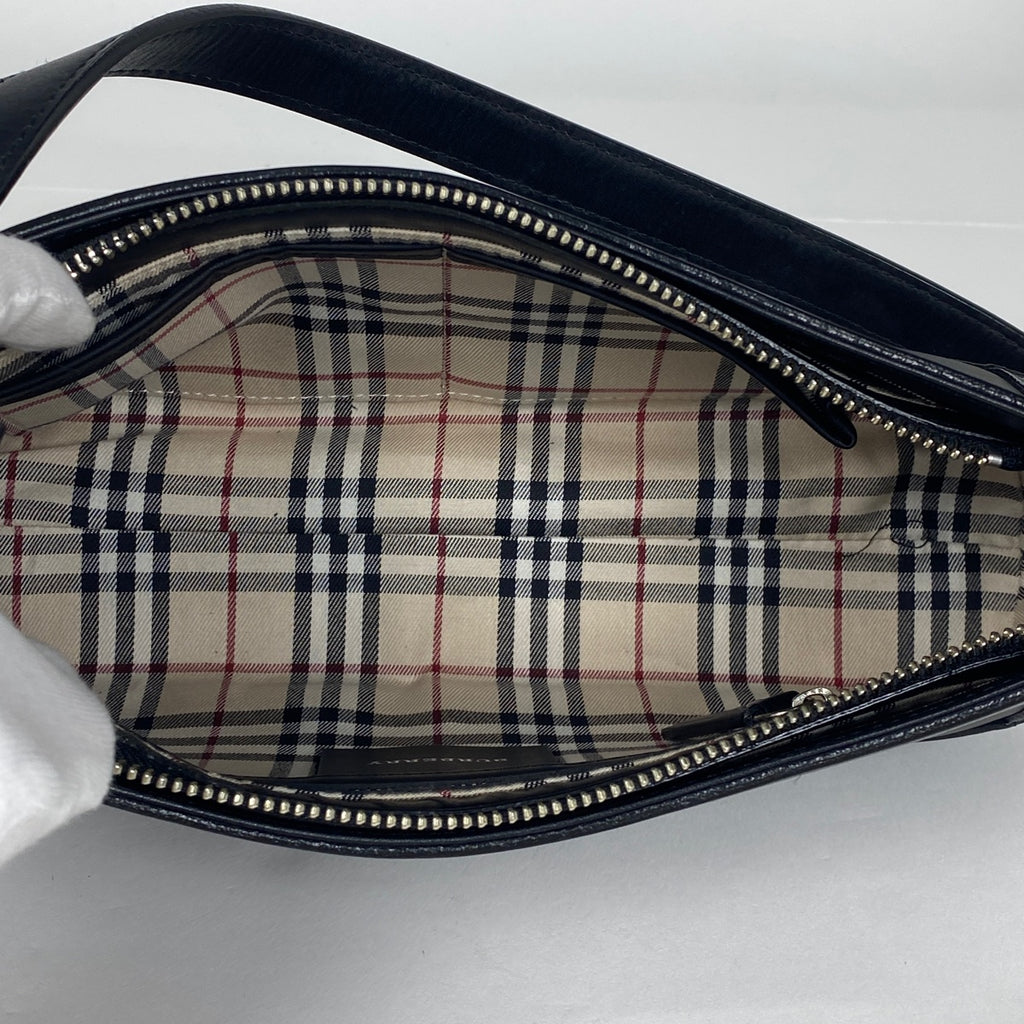 バーバリー ロゴ ショルダーバッグ ワンショルダー ショルダーバッグ レザー ブラック レディース 【中古】brbag
