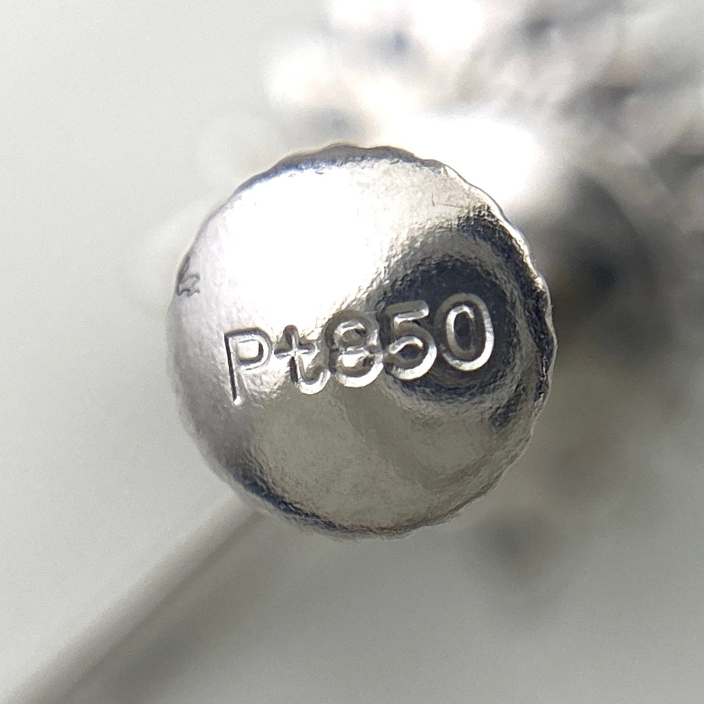 エメラルド デザインイヤリング プラチナ メレダイヤ  イヤリング Pt850 エメラルド ダイヤモンド レディース 【中古】nbjwl