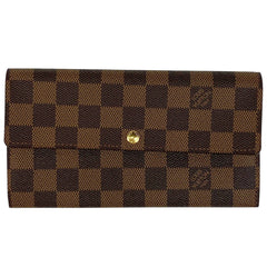 ルイ・ヴィトン ポルトフォイユ サラ 札入れ 小銭入れ 長財布 ダミエ ブラウン N61734 レディース 【中古】brbag