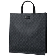 グッチ GGスプリーム トートバッグ 手提げ トートバッグ コーティングキャンバス ブラック 495559 メンズ 【中古】brbag