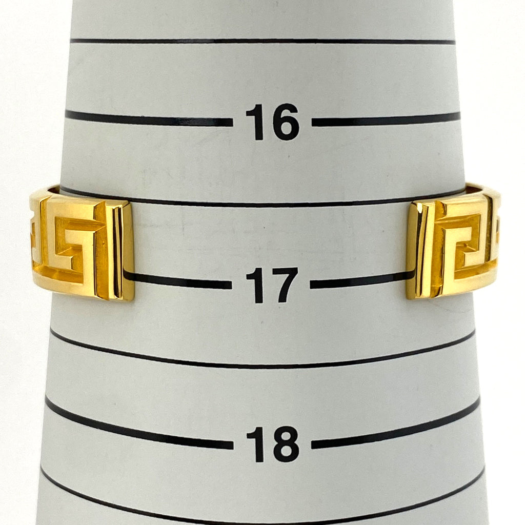 ヴェルサーチ グリークキー バングル ロゴ 腕輪 バングル GP ゴールド メンズ 【中古】bracc