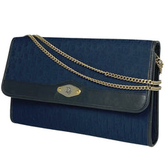 クリスチャンディオール トロッター柄 ショルダーバッグ 2WAY クラッチバッグ ショルダーバッグ キャンバス ネイビー レディース 【中古】 brbag