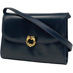 グッチ ロゴ ショルダーバッグ オールドグッチ 斜め掛け 0044060479 ショルダーバッグ レザー ネイビー レディース 【中古】brbag