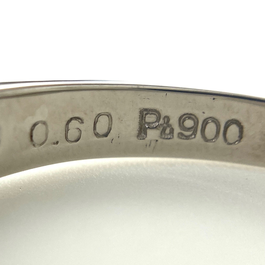 エメラルド デザインリング プラチナ 指輪 メレダイヤ リング 15号 Pt900 エメラルド ダイヤモンド レディース 【中古】nbjwl