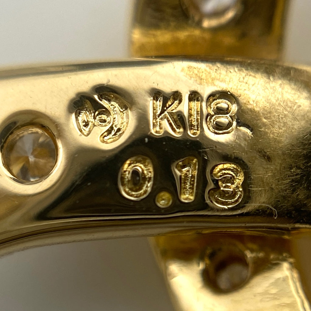 タサキ リボンモチーフ ペンダントトップ YG イエローゴールド メレダイヤ ペンダントトップ K18 ダイヤモンド レディース 【中古】brjwl