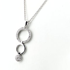 メレダイヤ デザインネックレス WG ホワイトゴールド ペンダント ネックレス K18 WG 750 レディース 【中古】nbjwl