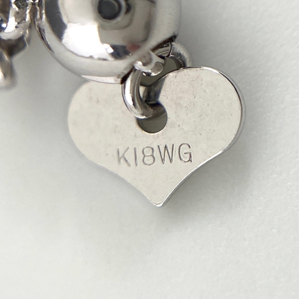 メレダイヤ デザインネックレス WG ホワイトゴールド ペンダント ネックレス K18 WG 750 レディース 【中古】nbjwl
