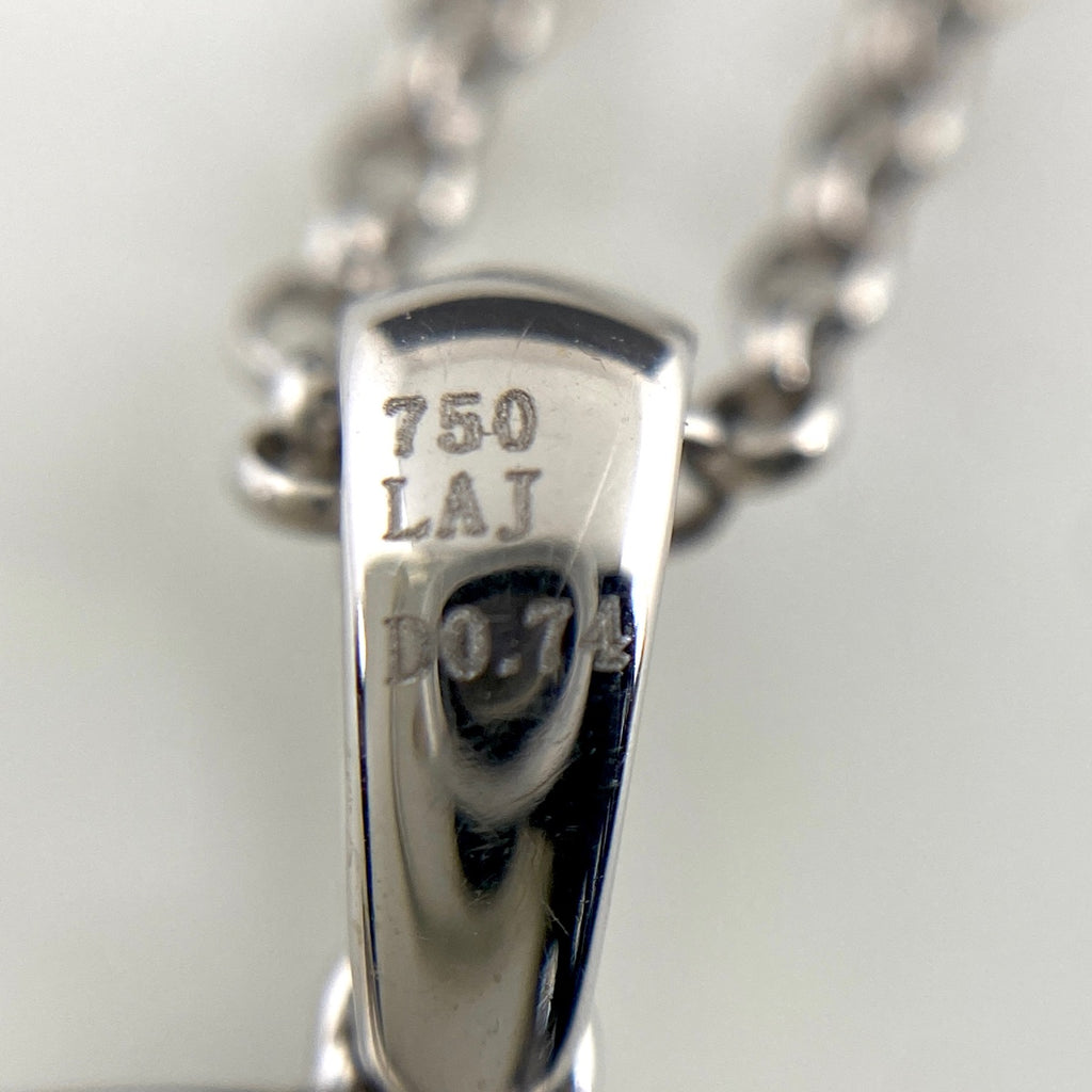メレダイヤ デザインネックレス WG ホワイトゴールド ペンダント ネックレス K18 WG 750 レディース 【中古】nbjwl