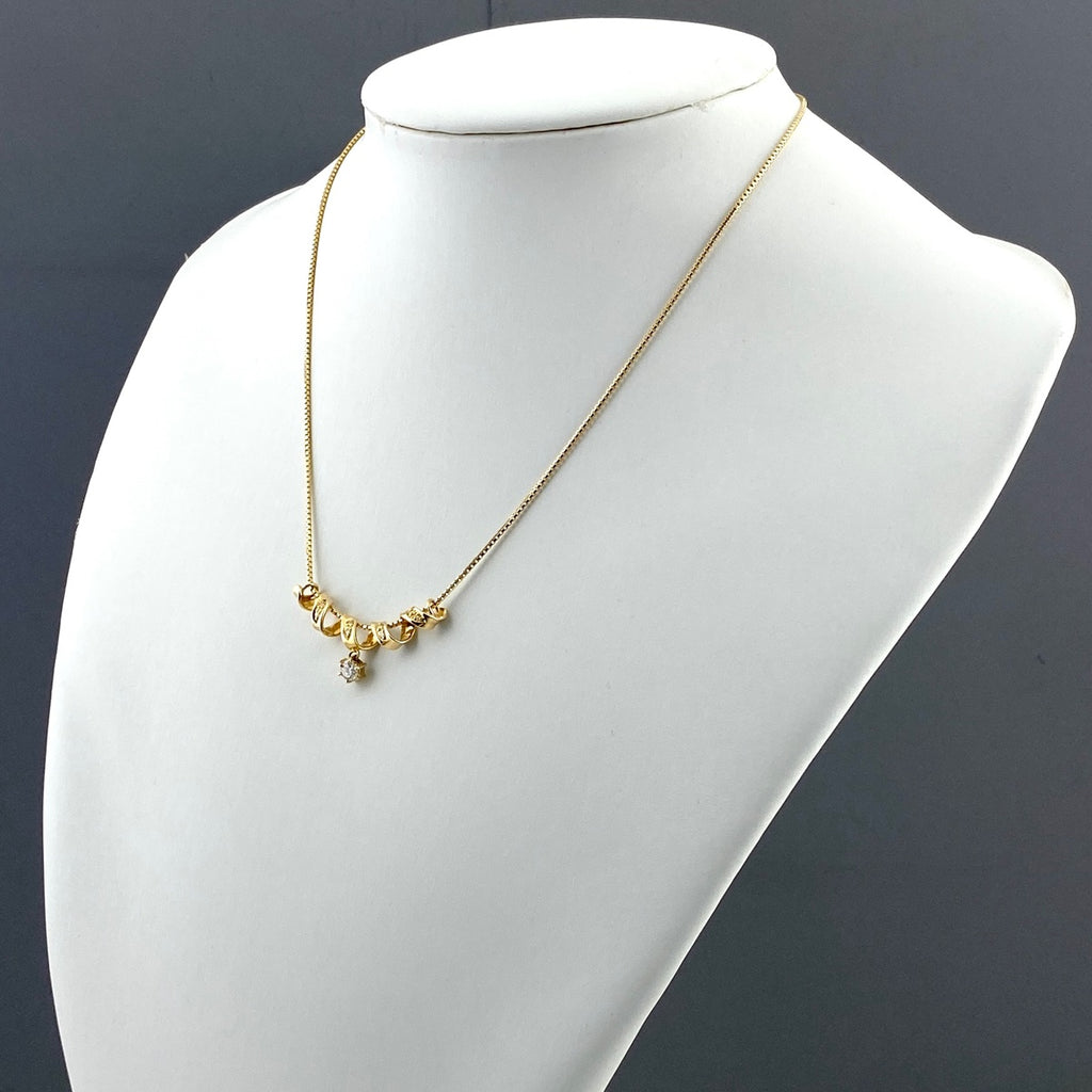 メレダイヤ デザインネックレス YG イエローゴールド ペンダント ネックレス K18 750 ダイヤモンド レディース 【中古】nbjwl