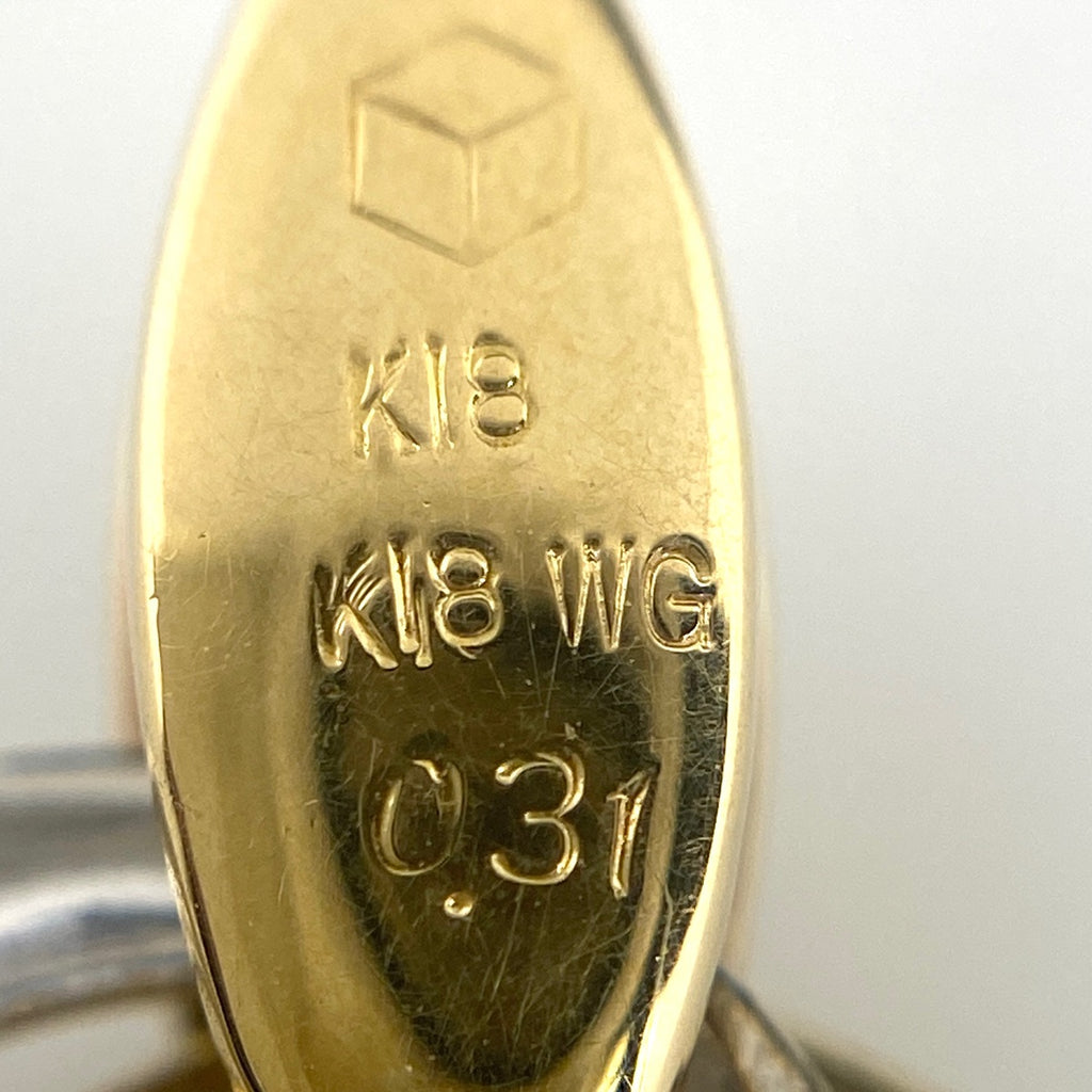 メレダイヤ デザインペンダントトップ YG イエローゴールド WG ホワイトゴールド ペンダントトップ K18 WG ダイヤモンド レディース 【中古】nbjwl