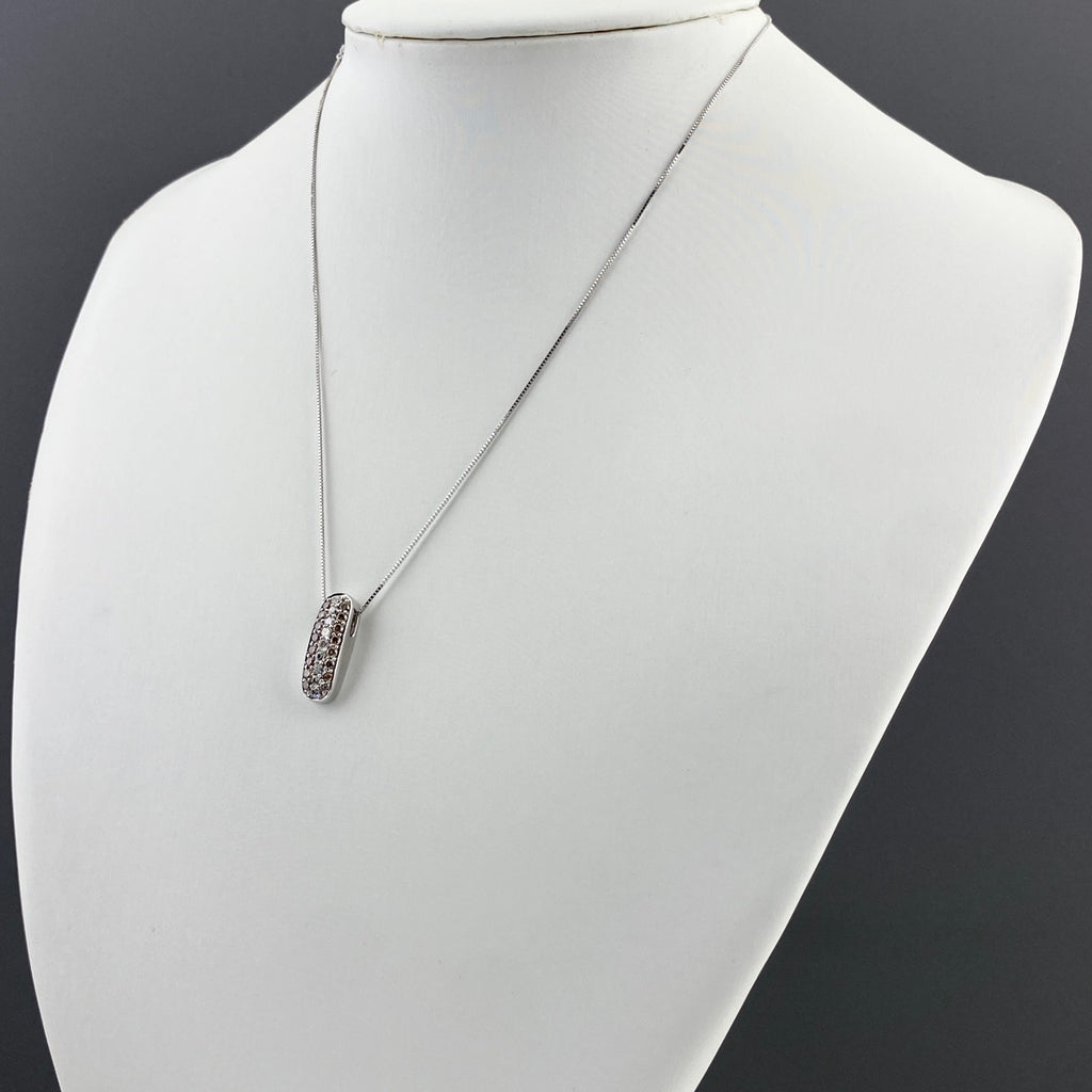メレダイヤ デザインネックレス WG ホワイトゴールド ペンダント ネックレス K18 WG ダイヤモンド レディース 【中古】nbjwl