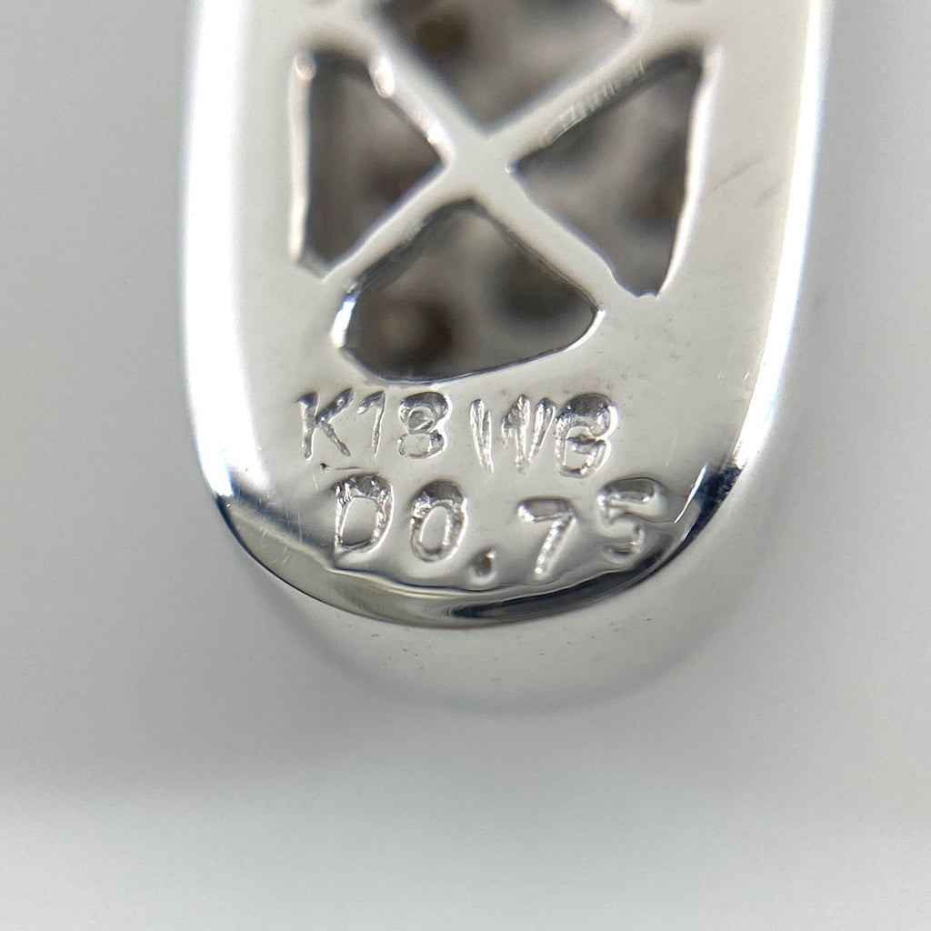 メレダイヤ デザインネックレス WG ホワイトゴールド ペンダント ネックレス K18 WG ダイヤモンド レディース 【中古】nbjwl