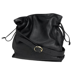 ロエベ アナグラム ショルダーバッグ 斜め掛け ロゴ ショルダーバッグ レザー ブラック レディース 【中古】brbag