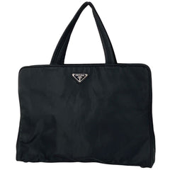 プラダ ロゴプレート ビジネスバッグ ハンドバッグ ビジネスバッグ ナイロン ネロ(ブラック) レディース 【中古】brbag