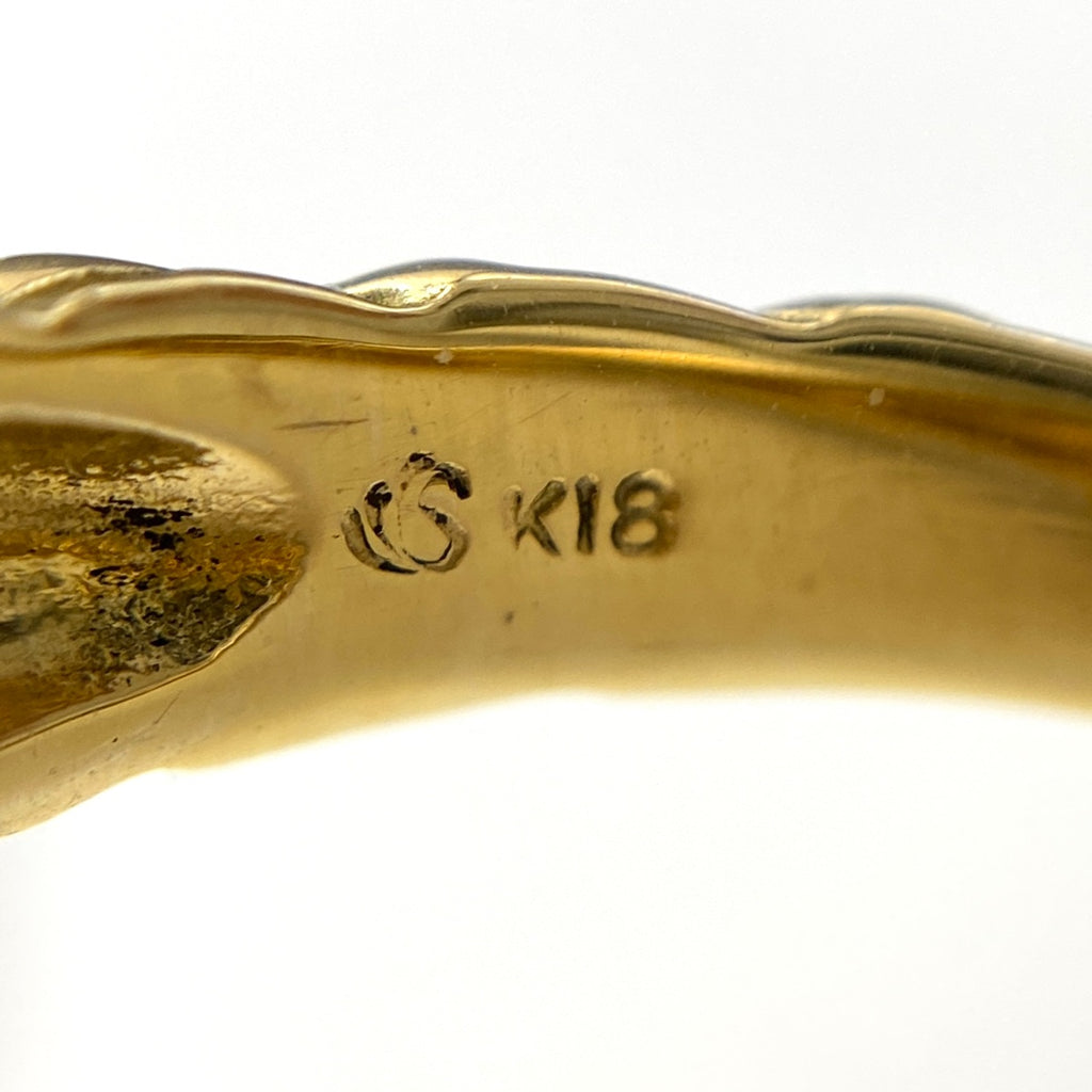 メレダイヤ デザインリング YG イエローゴールド 指輪 リング 13.5号 K18 ダイヤモンド レディース 【中古】nbjwl