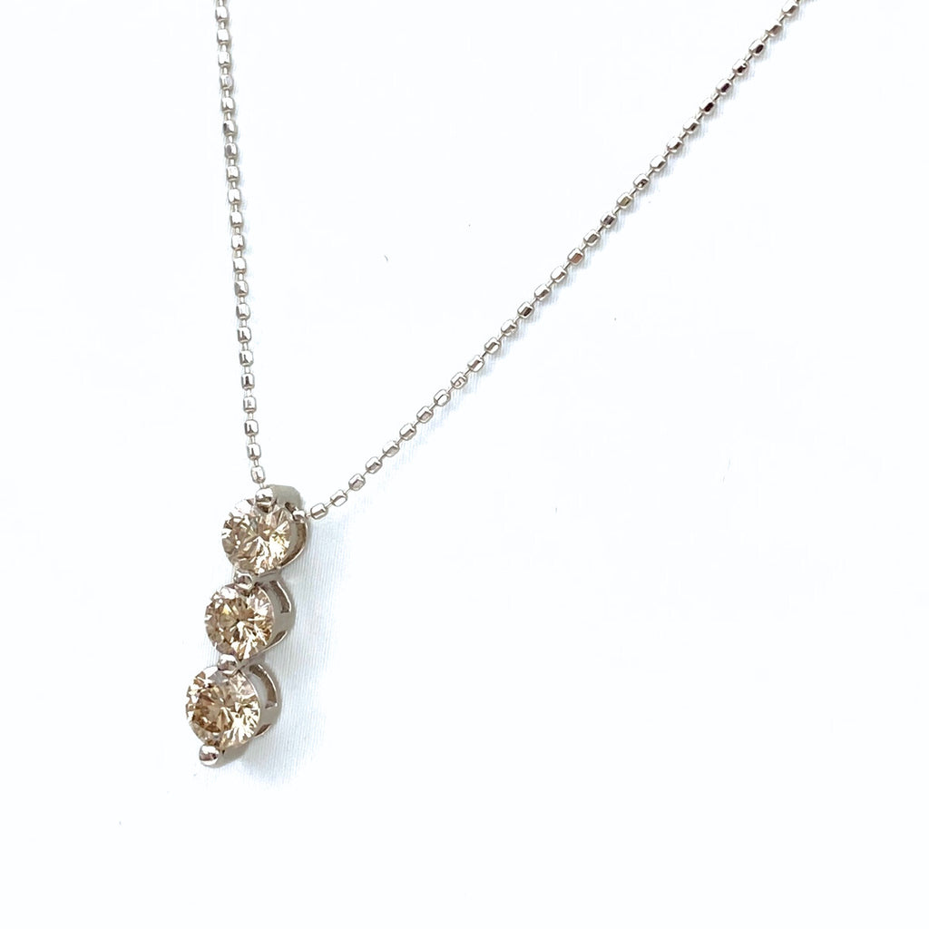 メレダイヤ デザインネックレス プラチナ ペンダント ネックレス K18 WG ダイヤモンド レディース 【中古】nbjwl