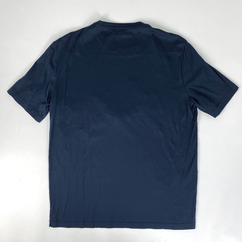 エルメス ロゴ 半袖 Tシャツ ホースビット クールネック トップス 半袖Ｔシャツ 綿 ネイビー レディース 【中古】brapp