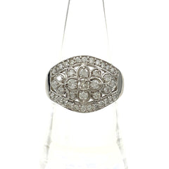 メレダイヤ デザインリング プラチナ 指輪 リング 14.5号 Pt900 ダイヤモンド レディース 【中古】nbjwl