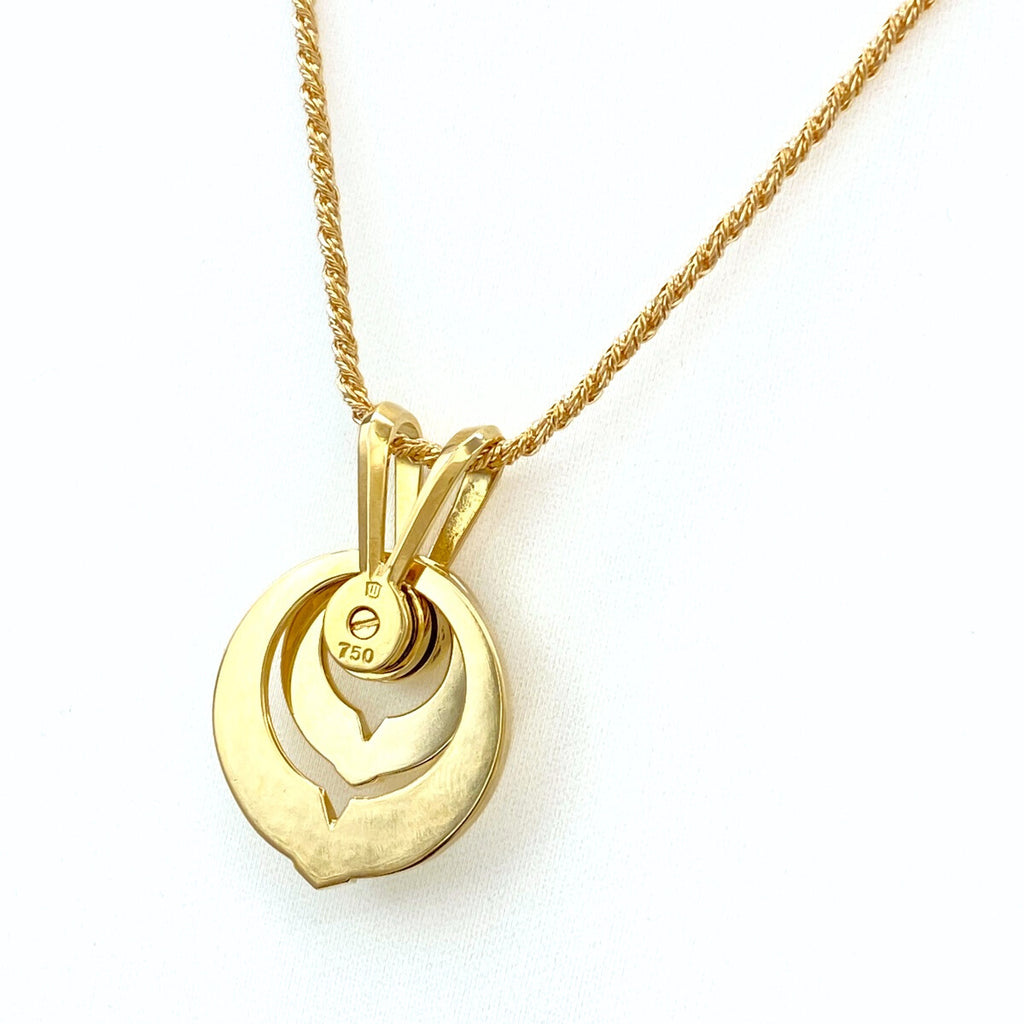 ウォルサム メレダイヤ デザインネックレス YG イエローゴールド ペンダント ネックレス 750 ダイヤモンド レディース 【中古】brjwl