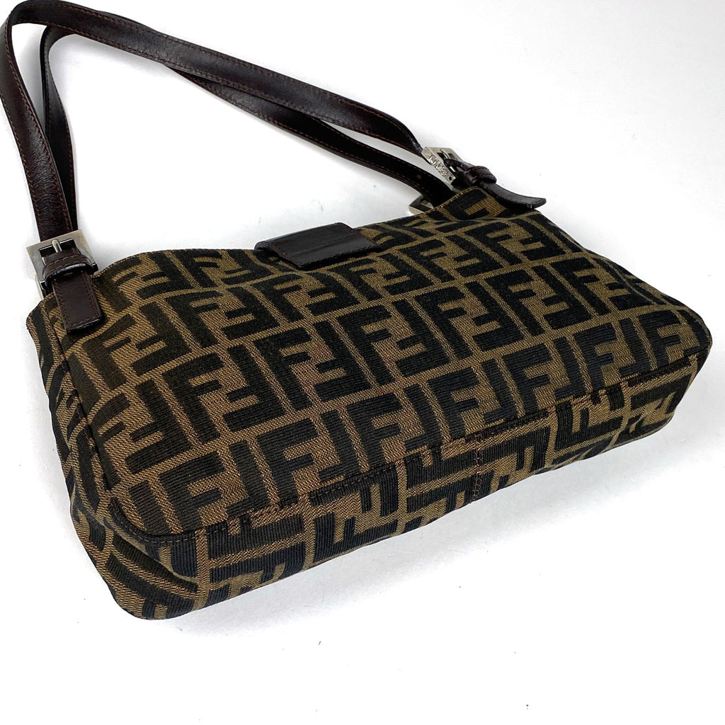 【在庫一掃】 フェンディ ズッカ柄 ショルダーバッグ ハンドバッグ ショルダーバッグ キャンバス ブラウン 26583 レディース 【中古】brbag