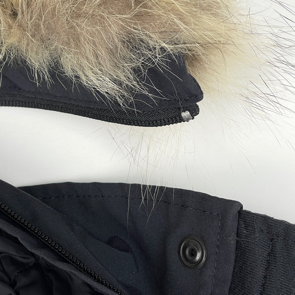 カナダグース マッケンジー ダウンコート フーディ ファー ダウンジャケット アウター ダウンコート ネイビー レディース 【中古】brapp