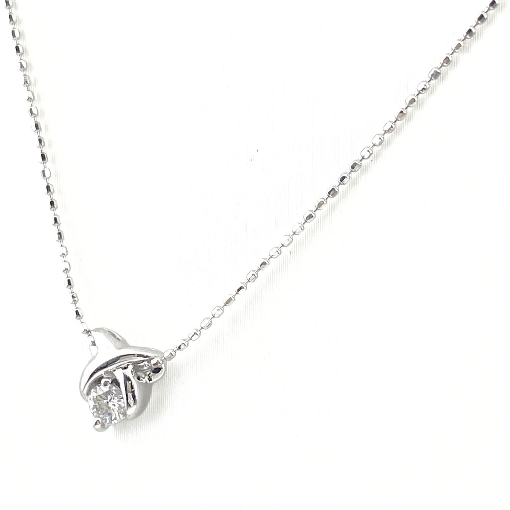 メレダイヤ デザインネックレス WG ホワイトゴールド ペンダント ネックレス K18 WG ダイヤモンド レディース 【中古】nbjwl