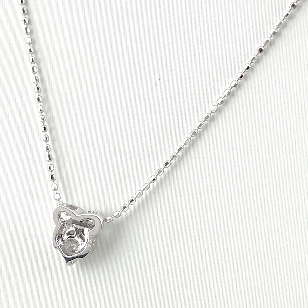メレダイヤ デザインネックレス WG ホワイトゴールド ペンダント ネックレス K18 WG ダイヤモンド レディース 【中古】nbjwl